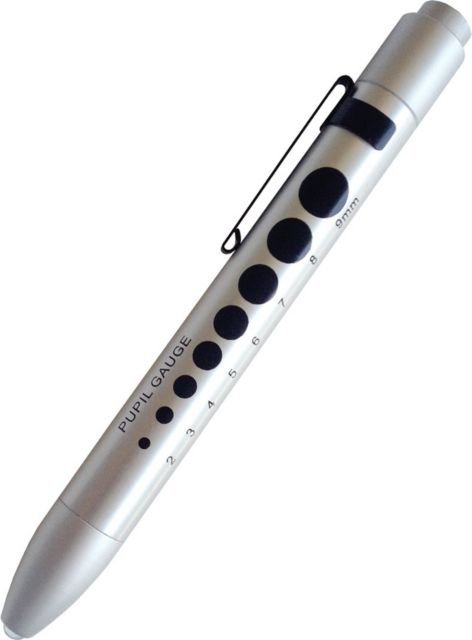 SOFT LED PUPIL GAUGE PENLIGHT IN CLAMSHELL-SILVER