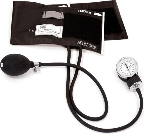 PREMIUM ADULT ANEROID SPHYGMOMANOMTER IN CLAMSHELL-BLACK